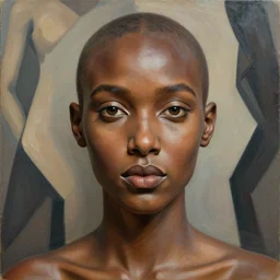 detailed portrait in femininity, realistic face sculpted features, ethnic, exotic, arabic, african, clear eyes, statuesque, warm glowing skin, chiaroscuro, tangible, angular impressionism, arabesque backdrop, contemporary, modern fashion, natural colors, ( ( ( greg rutkowski gaston bussiere craig mullins jc leyendecker ) ) )
