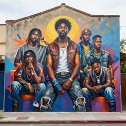 hypperealistic art mural,'the saints'street gang mural