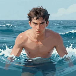 digital painting of a determined ocean, trending on artstation
