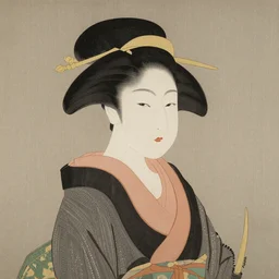 a portrait of an elegant lady, japanese painting