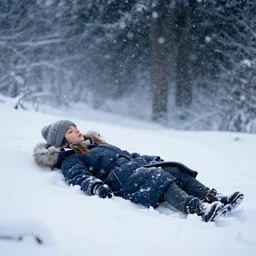 The frostbite was getting worse. Snow was now falling in earnest, and the ground was completely white beneath her feet. Silky white snowflakes fell through a sky that had gone from blue to gray, and she felt herself slipping into a deep sleep. The last thing she saw were stars twinkling in the blackness of space as she drifted off into an eternal slumber...