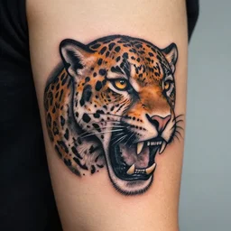 epic spiritual jaguar tattoo design