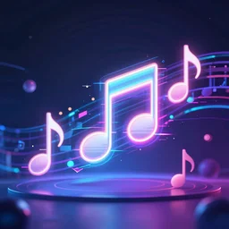 beautiful background is surrounded by epic neon glitch effect with music notes digital art dynamic dramatic lighting, soft lighting, imagine fx, artstation, cgsociety, by Bandai Namco artist the style of deduoze,WLOP, artgerm, yasutomo oka, rendered in unreal engine and redshift octane ,instagram, zbrush central, neon vibe landscape