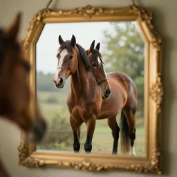 horse in a funhouse mirror