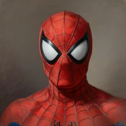 Spiderman from Marvel comics with his mask on by William Adolphe Bouguereau