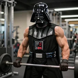 muscular darth vader going to the gym , 4k