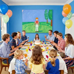having a cool party birthday party, painting by david hockney