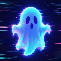 a digital ghost glitching into the screen, artstation, cinema 4D, 8k, high definition, glitch art, vibrant