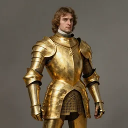 Victorian man in golden armor by piotr jablonski, character art, artstation trending