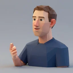 mark zuckerberg in his meta - universe, 3 d computer model render low - poly render, low detailed
