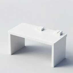 desk made of tetris blocks, white, octane render