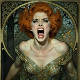 a young, enraged, and extremely beautiful grace kelly infected by night by tom bagshaw in the style of a modern gaston bussiere, art nouveau, art deco, surrealism. extremely lush detail. melancholic scene infected by night. perfect composition and lighting. sharp focus. rage. high - contrast lush surrealistic photorealism. screaming, murderous.