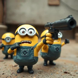 minions point a pistol at you
