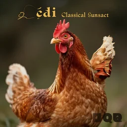 a chicken as a classical musician on an album cover of classical music high detail 4 k quality