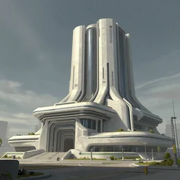 Detailed concept art of a Brutalist futuristic court building, scifi, highly detailed, digital painting, artstation, concept art, smooth, sharp foccus ilustration, Artstation HQ