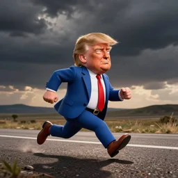 donald trump runs with coyote and road runner hd cartoon art