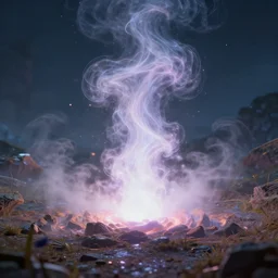 a mystical energy steaming from the ground, concept art, hyperrealistic, ultra realistic, day and night, trending on artstation, high quality, advanced technology, highly detailed, path traced, soft lighting, video game, soft colors, digital art, 8 k hdr, octane render, unreal engine 5