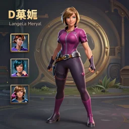 character sheet of angela merkel as leage of legend hero, with a backgroud based on the game league of legends, 3d render, octance render, trending on artstation, ultra realistic, highly detailed, unreal engine 5
