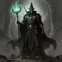 Dungeons and dragons character art level 14 death wizard