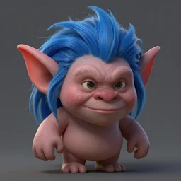 digital painting of a troll with blue hair, an ambient occlusion render by Dan Mumford, featured on zbrush central, fantasy art, zbrush, behance hd, rendered in cinema4d