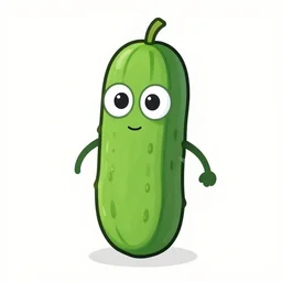 cartoon cucumber with eyes, cartoon