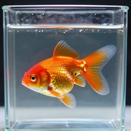 cyborg goldfish with punk aesthetic, photography