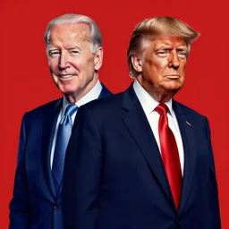 mogul, joe biden, donald trump, vibrant movie poster, style of once upon a time in hollywood, directed by quentin tarantino, minimalist, trending on artstation
