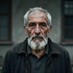 a mysterious photo of an old man