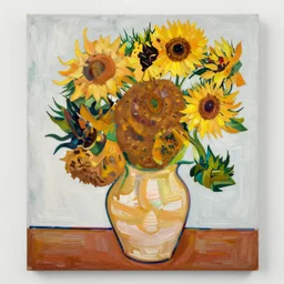 an abstract painting of a vase with sunflowers by pablo picasso, ( ( ( vincent van gogh ) ) ), black and white