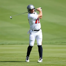 the football player tom brady playing golf