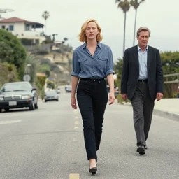Naomi Watts walking Mulholland Drive, Gregory Crewdson, Joel Sternfeld