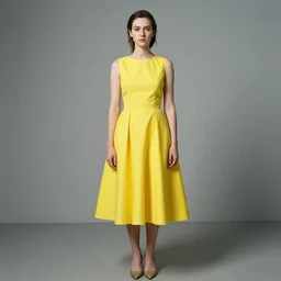 photo of a woman in a yellow dress by Erwin Olaf