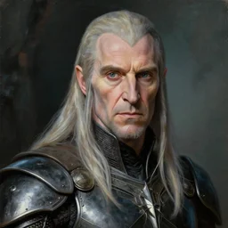 armoured kevin spacey as sauron, by alan lee, lord of the rings, smooth, detailed terrain, oil painting, matte painting, concept art, trending on artstation, promotional artwork, film still, elegant, photorealistic facial features, intricate, detailed face, cinematic lighting