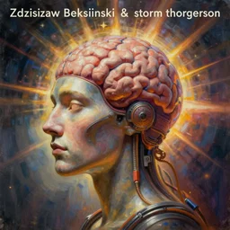 Painting, Creative Design, album cover art, Biopunk, human mind, surrealist, by Zdzisław Beksiński and storm thorgerson