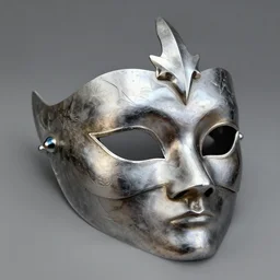 venetian bauta mask made out of adamantium. digital art, concept art, trending artstation