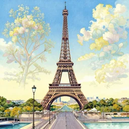 beautiful and complex illustration of paris by yuko shimizu