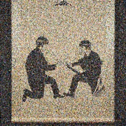 a traditional Chinese hanging wall scroll depicting Yoko Ono breaking up the Beatles,