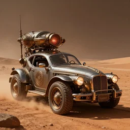 steampunk a car in mars, intricate detail, hyper detailed, ultra realistic, sharp focus, smooth, octane render, lantern, volumetric, ray tracing, artstation trending, cgsociety, sense of awe, mystical, by wolp and artgerm, midsommar 4 k