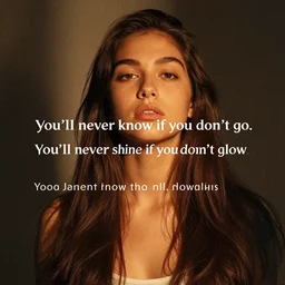 you'll never know if you don't go you'll never shine if you don't glow