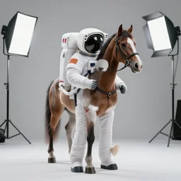 horse sastronaut, epic photoshoot studio light, realistic 8 k documentary