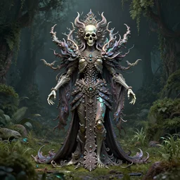 ancient dead god being in desolate and lush landscape, moody, iridescent, opalescent :: by James Jean, Jeff Koons, Dan McPharlin Daniel Merrian :: ornate, dynamic, particulate, rich colors, intricate, elegant, highly detailed, centered, artstation, smooth, sharp focus, octane render, 3d