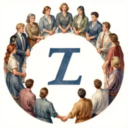 the circle complete, centered greek zeta symbol, diversity team, handshakes!!!!, highly detailed, digital painting, watercolor, soviet realism, engraving, artstation, concept art, smooth, sharp focus, vivid grunge, manga, illustration, unreal engine 5, 8 k, art by bilibin and kuvshinov and malevich and mucha