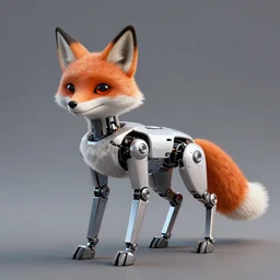 a robotic fox, 3 d render, unreal engine