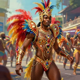 concept art by jama jurabaev, cel shaded, cinematic shot, trending on artstation, high quality, brush stroke, vibrant colors, rio carnival