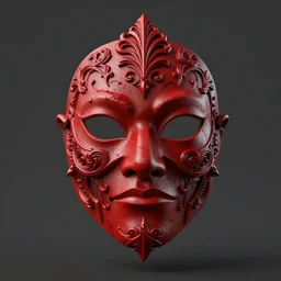 bloody ritual mask, octane render, ornate, red, 3d render