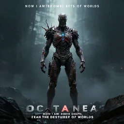 now i am become death, the destroyer of worlds award winning masterpiece octane render cinematic by album artwork petros afshar trending on artstation