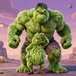 the grinch kissing hulk