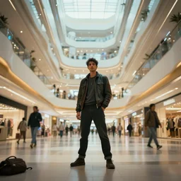 large shopping mall center. sharp focus, cinematic pose, cinematic lighting, unreal engine render. art by josan gonzales and moebius and deathburger.
