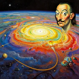 artstation concept of the endless expanse of space, bright colorful, hyperdetailed, artstation trending, world renowned artists, worth1000.com, historic artworks society, antique renewel, cgsociety, by greg rutkowski, Salvador Dali, by Gustave Dore, Deviantart