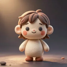 cute clay character, blender 3d render, ortographic